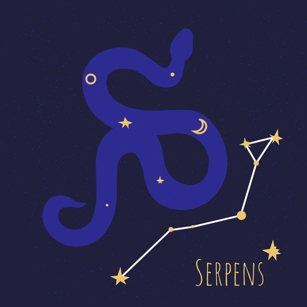 constellation de serpents, formation d'étoiles en forme vecteur