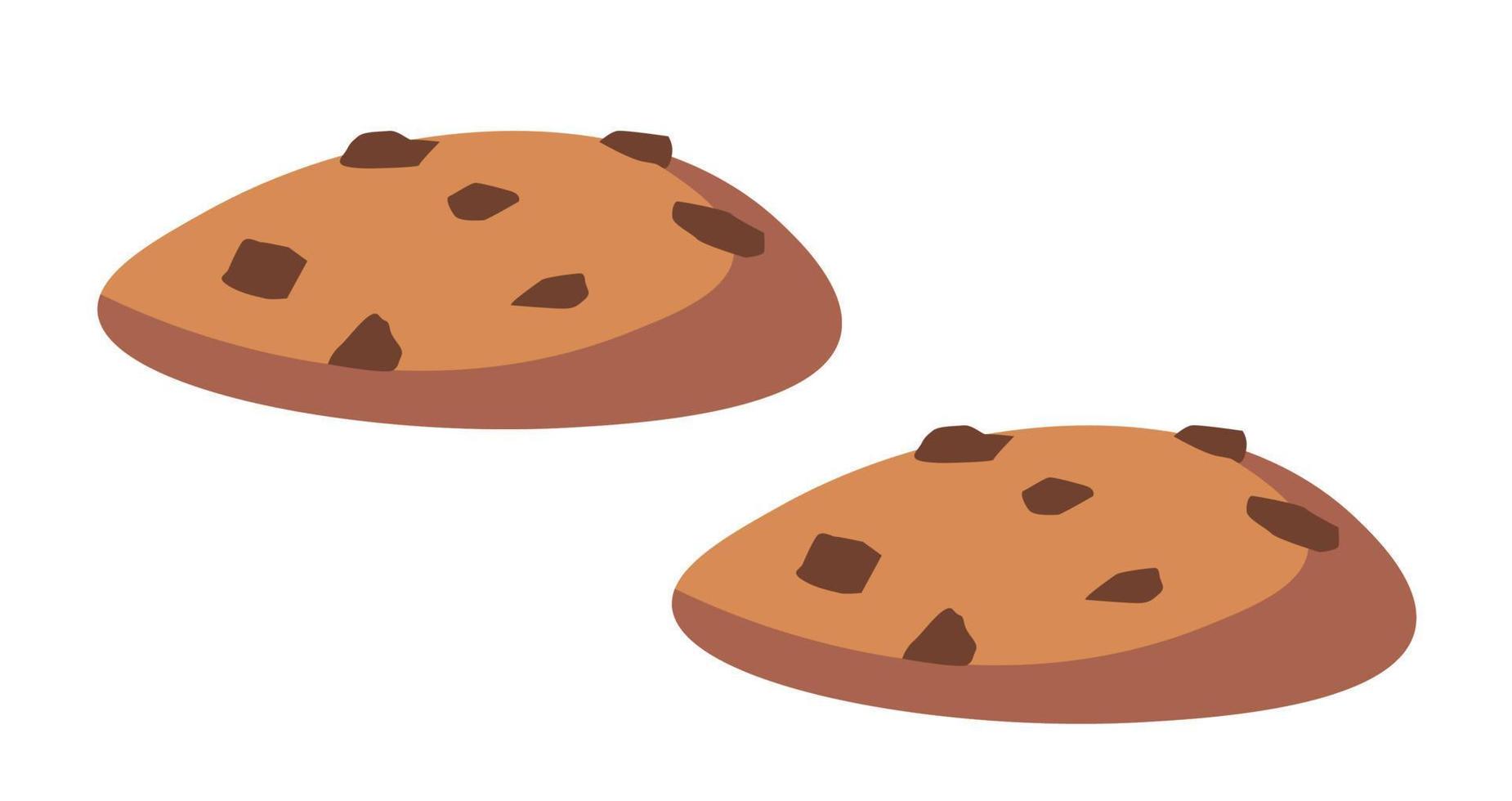 biscuits aux pépites de chocolat ou vecteur de raisins secs