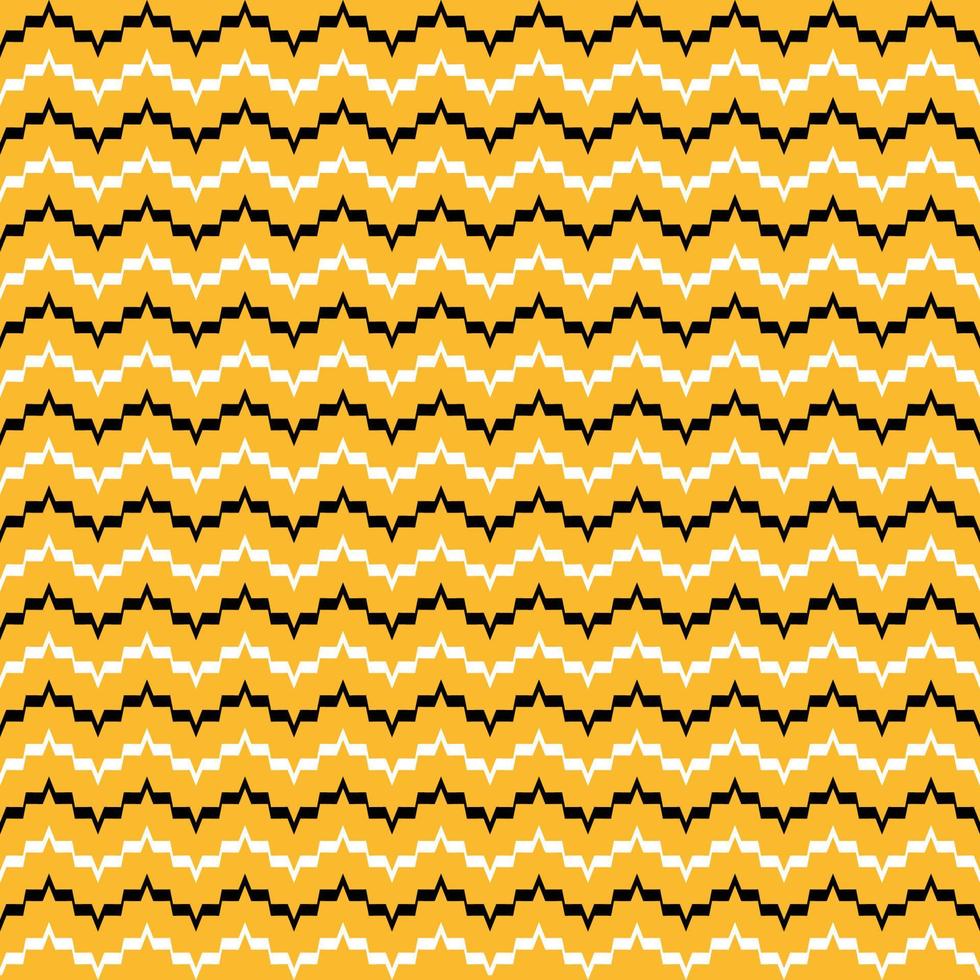 motif en zigzag chevron géométrique noir et blanc sur fond jaune vecteur