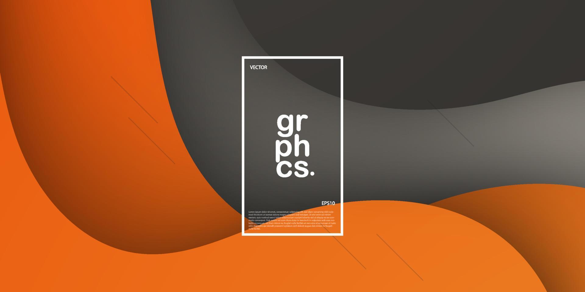 abstrait forme fluide vague gris foncé et orange background.eps10 vecteur