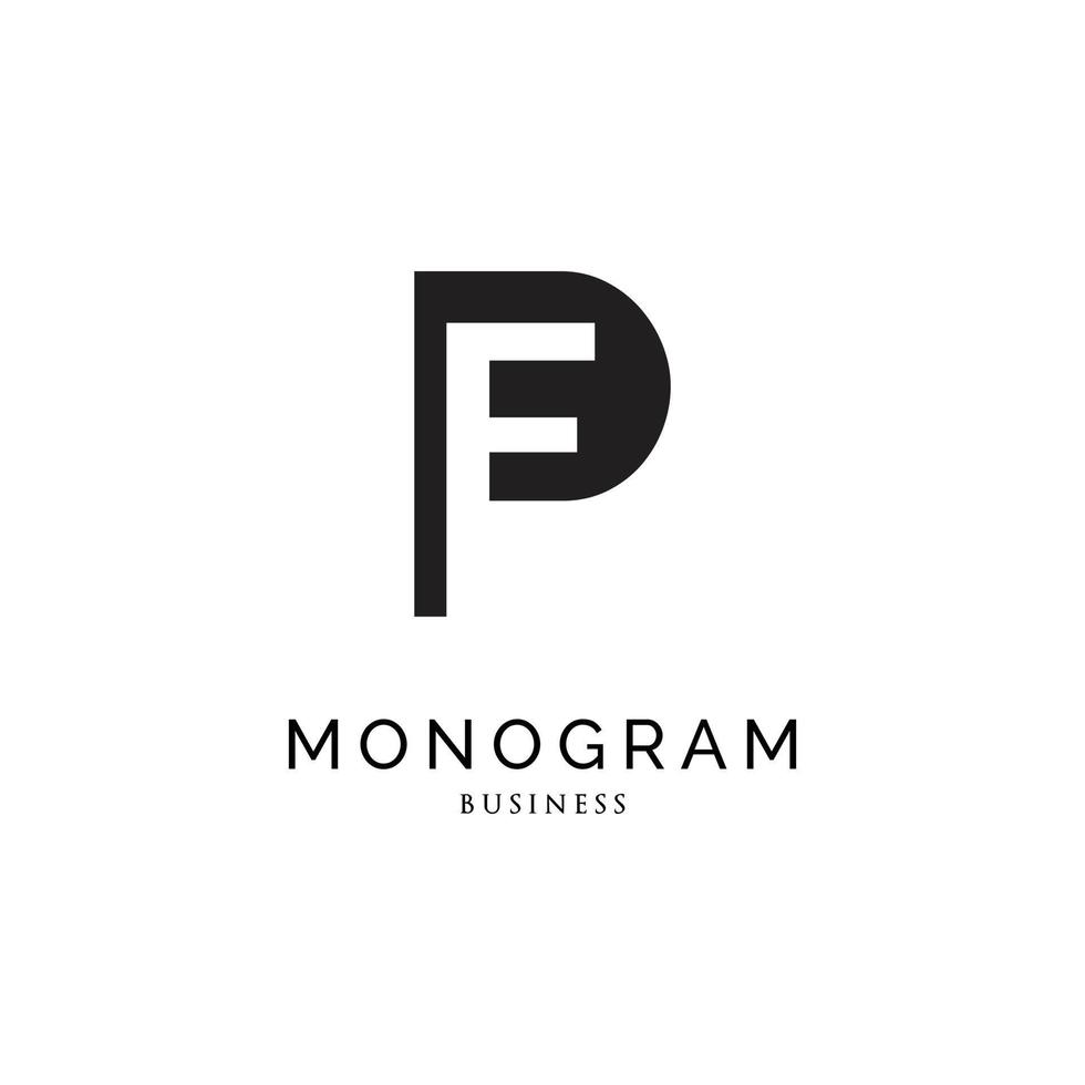 lettre initiale pf modèle de conception de logo icône monogramme vecteur