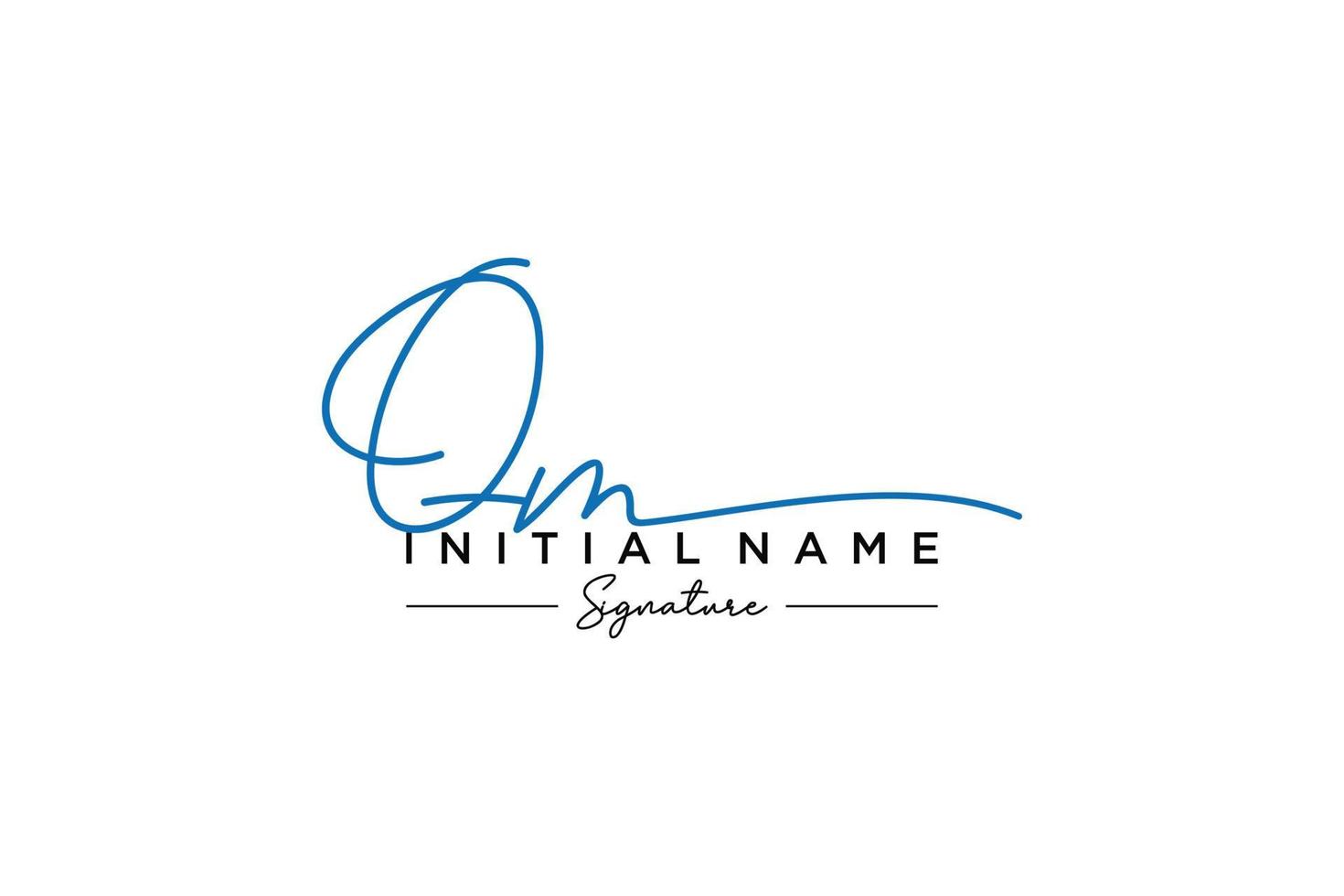vecteur de modèle de logo de signature qm initial. illustration vectorielle de calligraphie dessinée à la main.