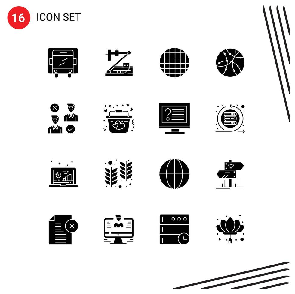 pack d'icônes vectorielles stock de 16 signes et symboles de ligne pour les éléments de conception vectoriels modifiables internet de la technologie alimentaire du groupe de travail vecteur