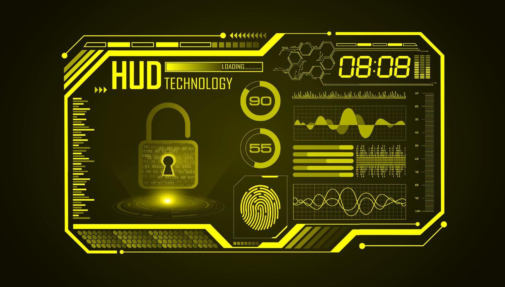 fond décran de technologie hud moderne vecteur