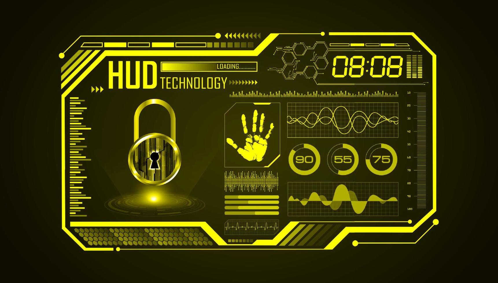 fond décran de technologie hud moderne vecteur