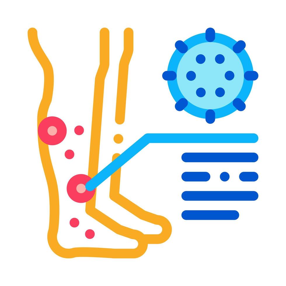 dermatite éruption cutanée sur les jambes icône vecteur contour illustration