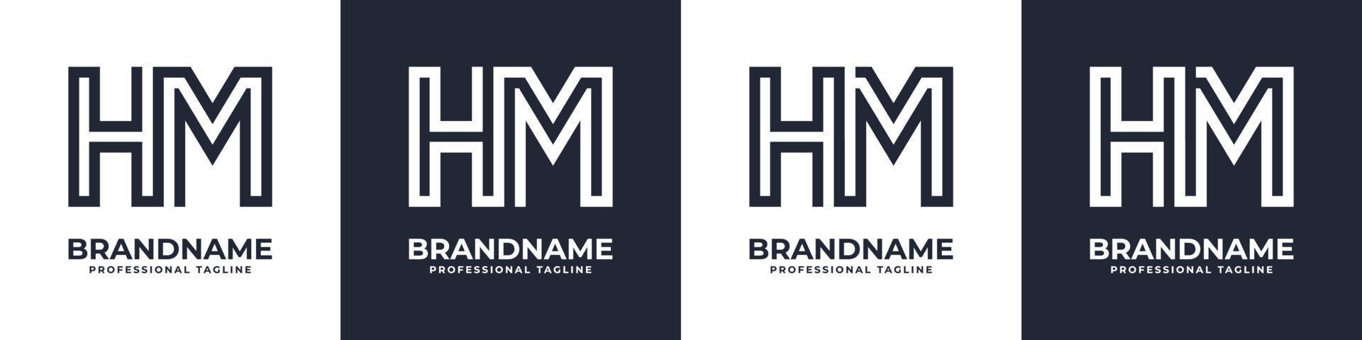 logo monogramme de technologie globale lettre hm ou mh, adapté à toute entreprise avec des initiales hm ou mh. vecteur