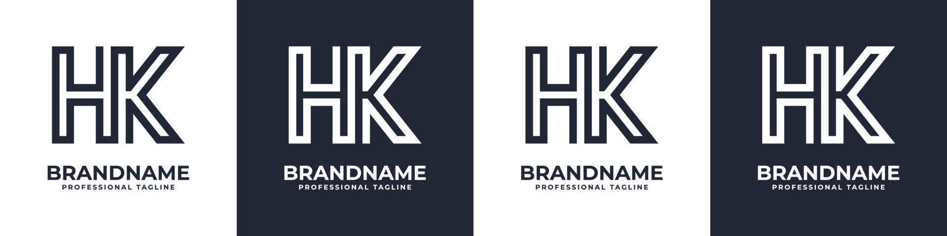 logo monogramme de technologie globale hk ou kh, adapté à toute entreprise avec des initiales hk ou kh. vecteur