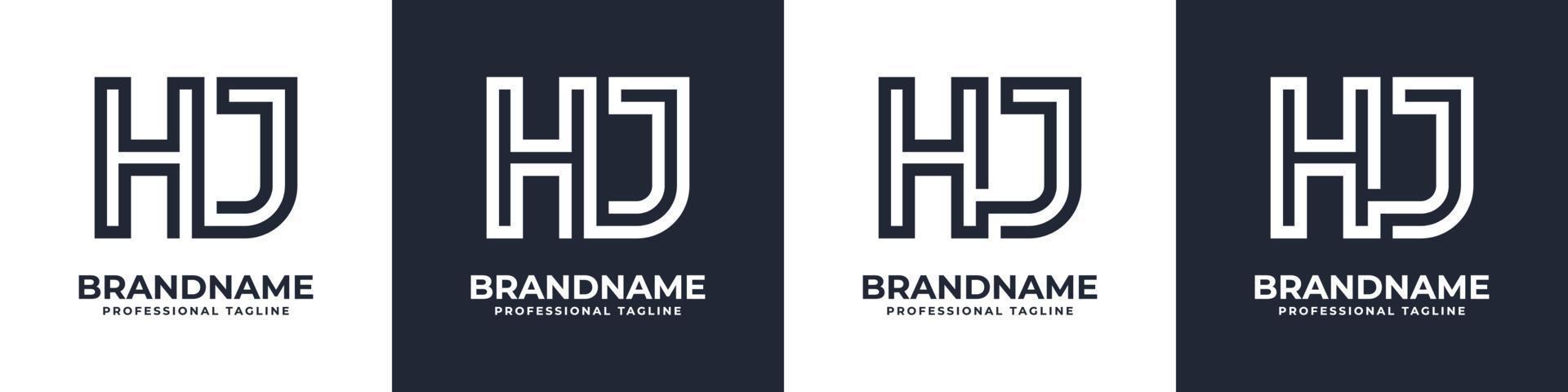 lettre hj ou jh logo monogramme de technologie globale, adapté à toute entreprise avec des initiales hj ou jh. vecteur