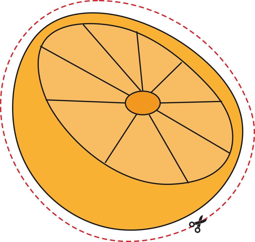 compétences en ciseaux à fruits - orange vecteur