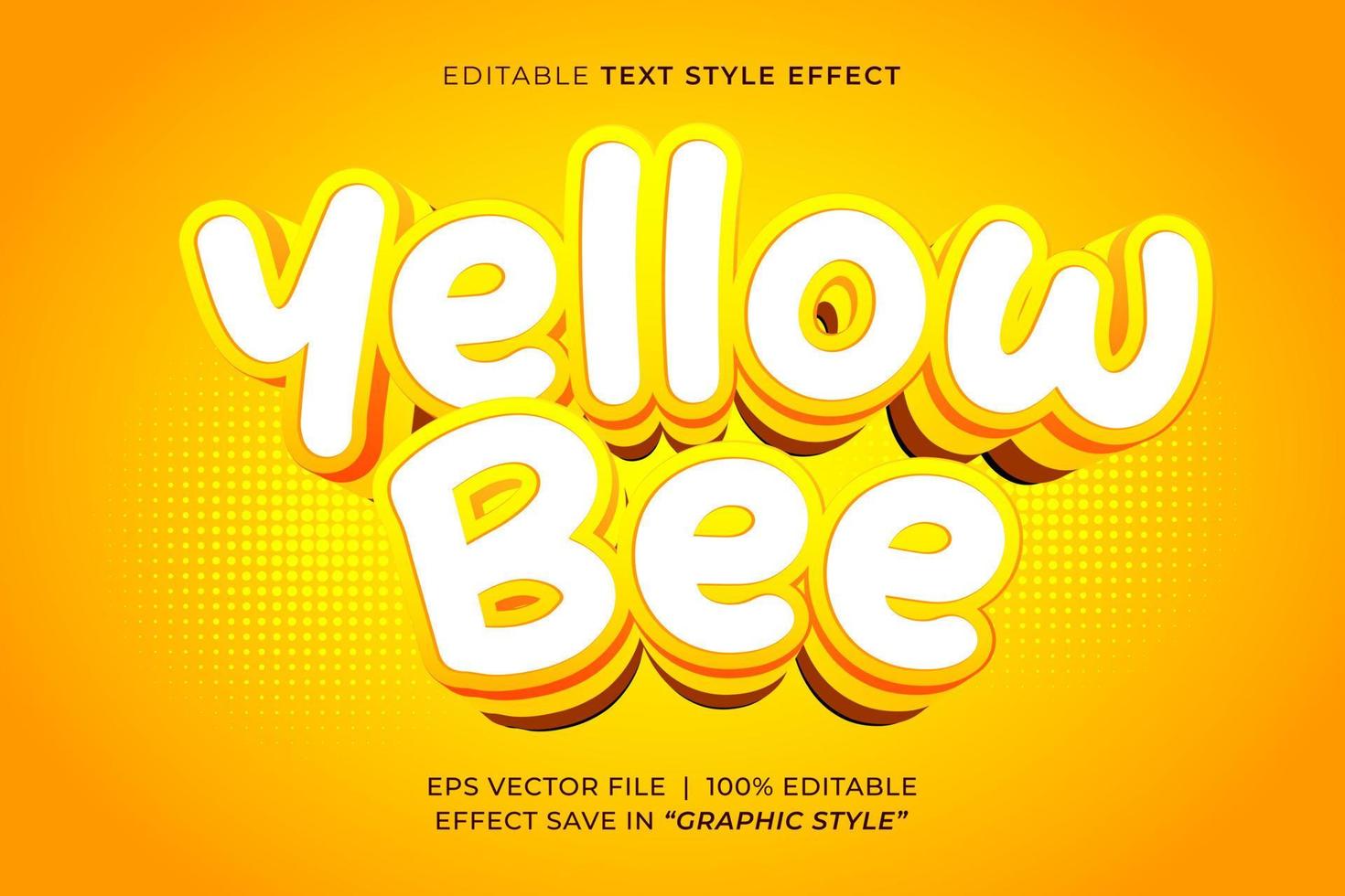 effet de texte modifiable abeille jaune vecteur