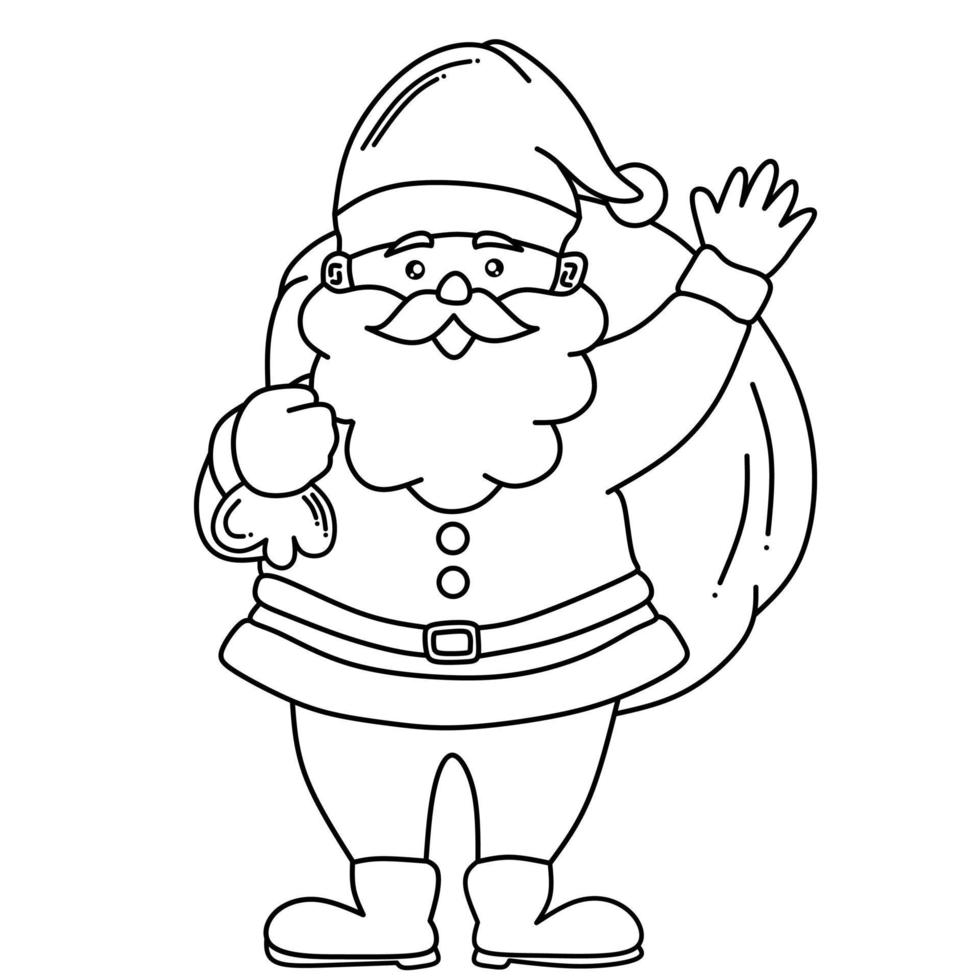 dessin animé père noël images pour livre de coloriage vecteur