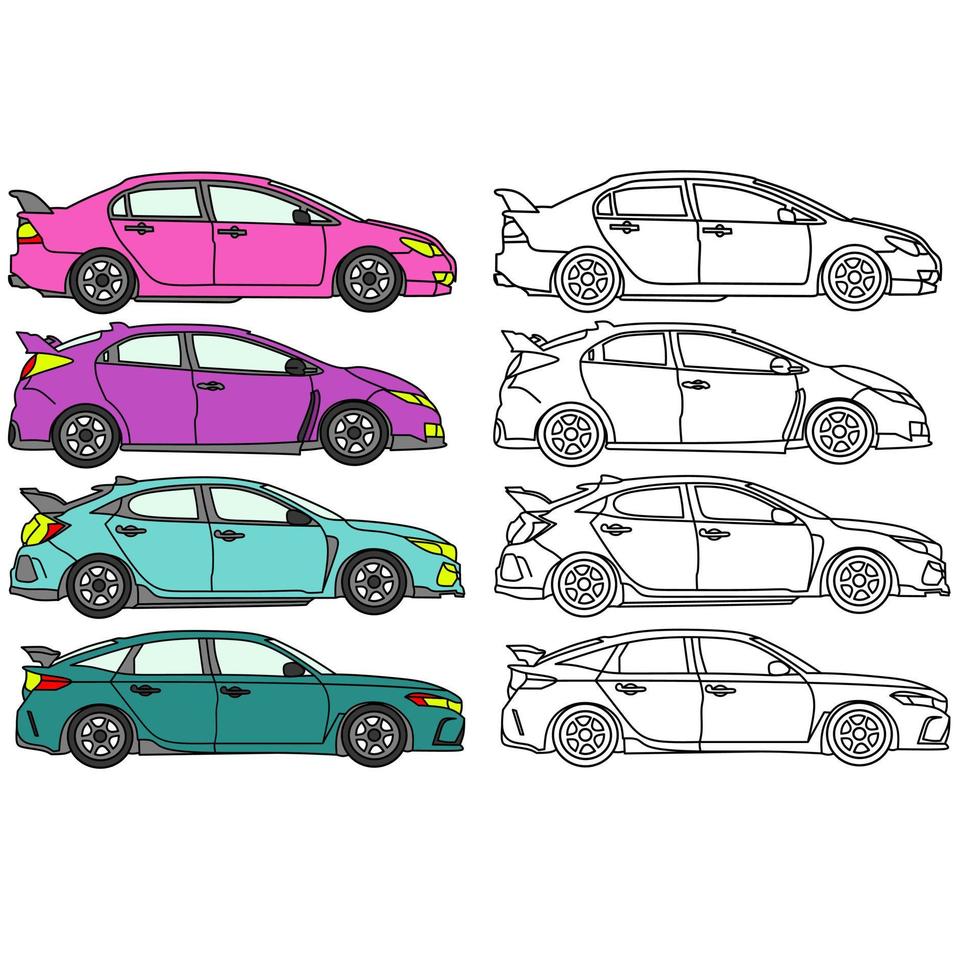 image vectorielle de voiture pour livre de coloriage vecteur