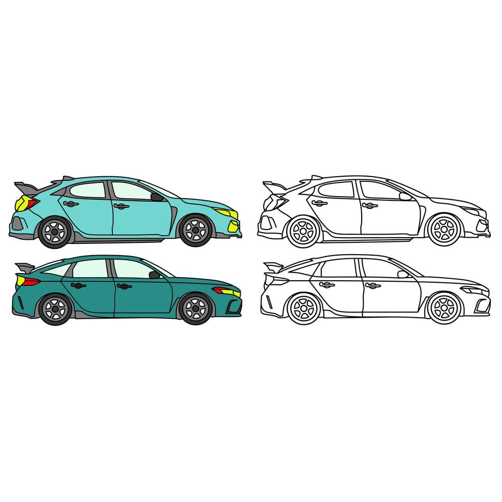 image vectorielle de voiture pour livre de coloriage vecteur