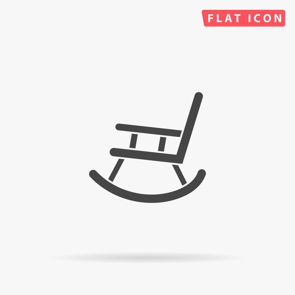 icône de vecteur plat de fauteuil à bascule. illustrations de conception de style dessinés à la main.