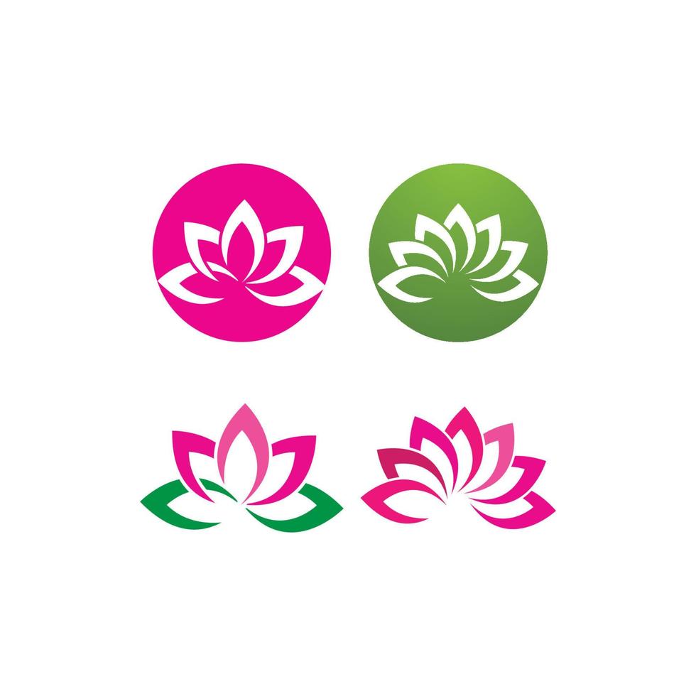 logo de fleurs de lotus vecteur