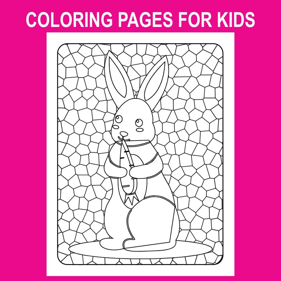 imprimer des pages à colorier en verre pour les enfants, pages à colorier de pâques image no 4 vecteur