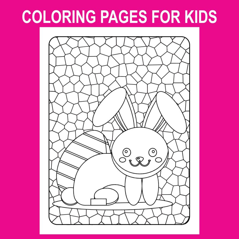 imprimer des pages à colorier en verre pour les enfants, pages à colorier de pâques photo no 2 vecteur