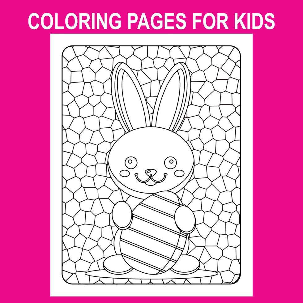 imprimer des pages à colorier en verre pour les enfants, pages à colorier de pâques image no 11 vecteur