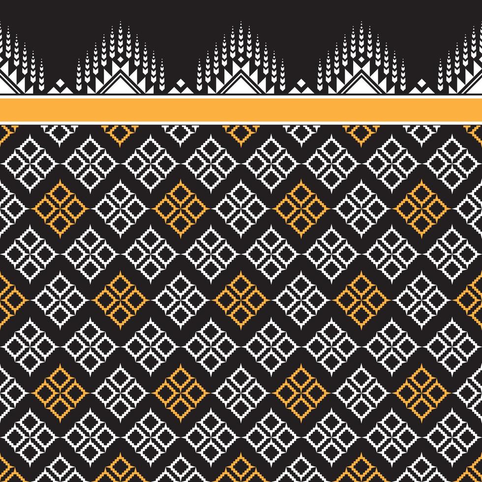 modèle sans couture horizontale ikat. conception de motifs ethniques géométriques. conception de modèle de tissu noir-blanc. illustration vectorielle. vecteur