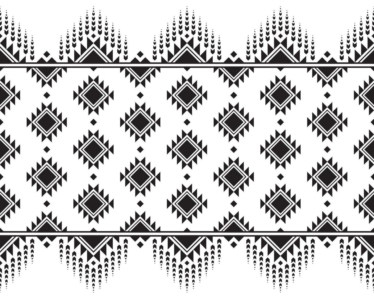 modèle sans couture horizontale ikat. conception de motifs ethniques géométriques. conception de modèle de tissu noir-blanc. illustration vectorielle. vecteur