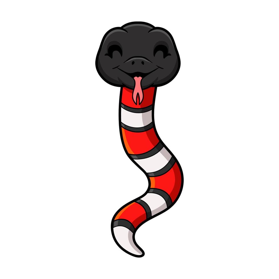 dessin animé mignon de serpent de lait ou de serpent de lait vecteur