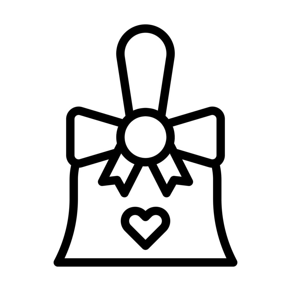 cloche valentine icône contour style illustration vecteur et logo icône parfait.