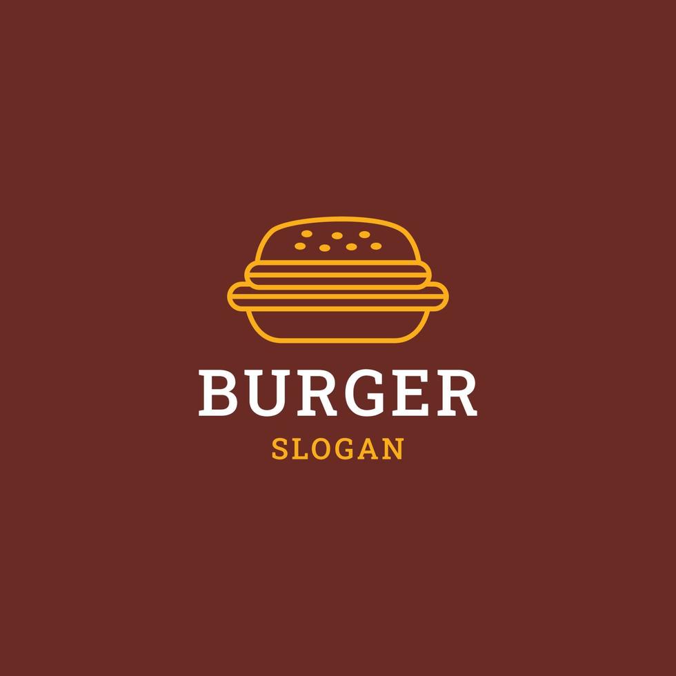 logo de hamburger. emblème du restaurant de hamburgers. logo plat linéaire. vecteur