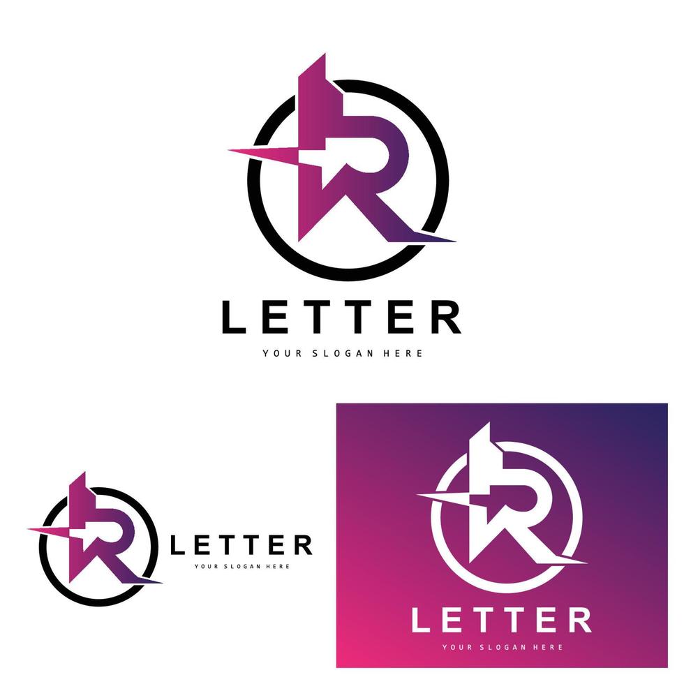 logo de lettre r, symbole de l'alphabet vectoriel, conception de logos de marque avec lettre initiale vecteur