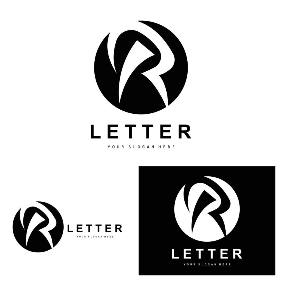 logo de lettre r, symbole de l'alphabet vectoriel, conception de logos de marque avec lettre initiale vecteur