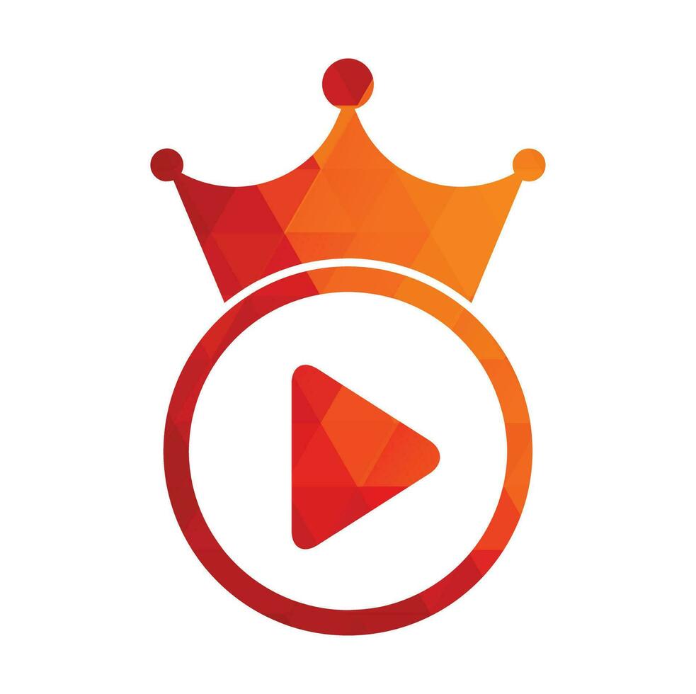 modèle de conception de logo vectoriel vidéo roi. vecteur de conception de logo de film royal.