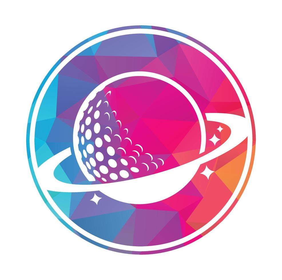 création de logo vectoriel planète golf. balle de golf et modèle de conception de logo vectoriel planète.