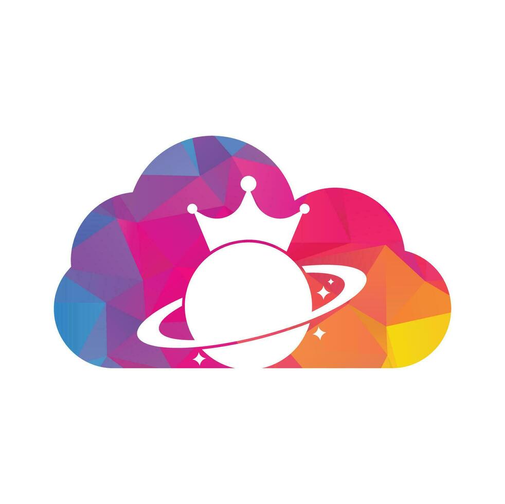 création de logo vectoriel de concept de forme de nuage de planète roi.
