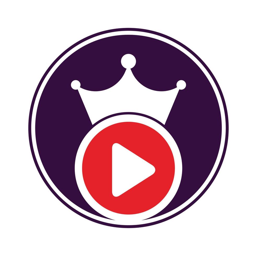 modèle de conception de logo vectoriel vidéo roi. vecteur de conception de logo de film royal.