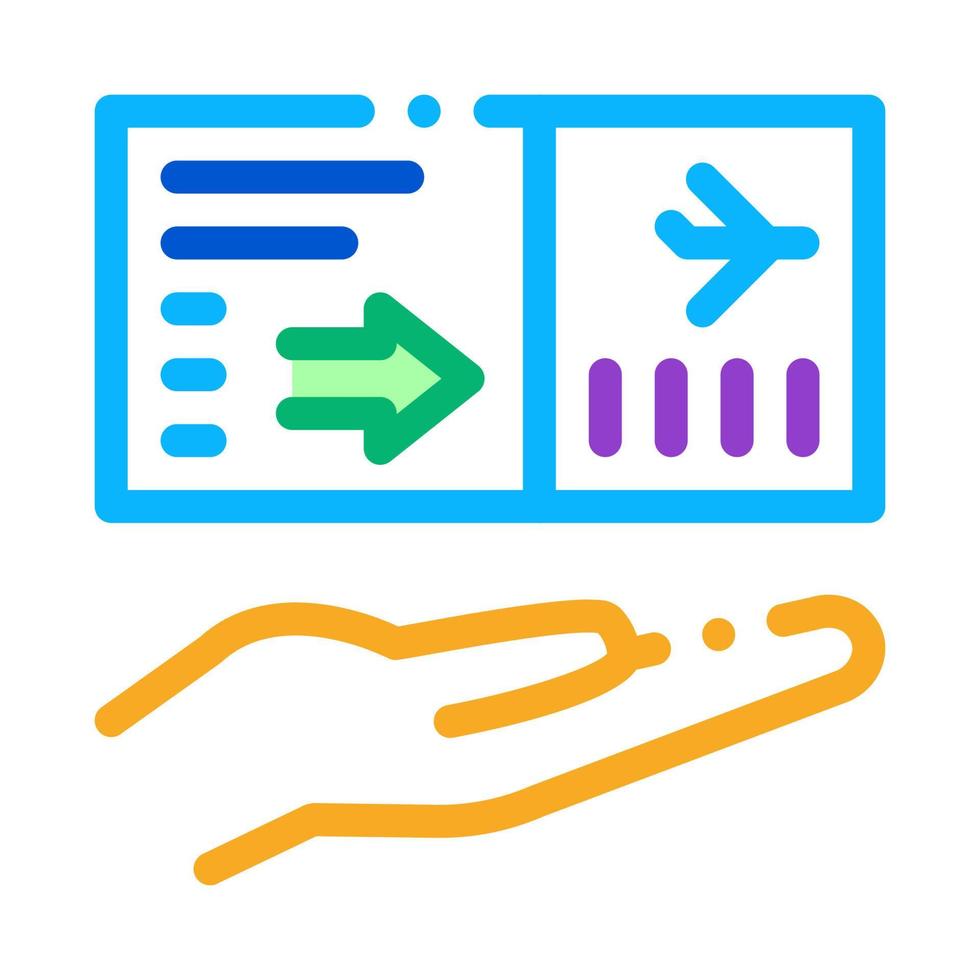 illustration de contour vectoriel icône billet d'avion