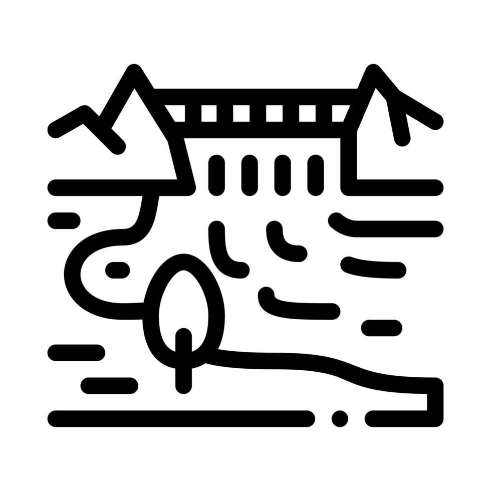 illustration vectorielle de l'icône de la rivière qui coule vecteur