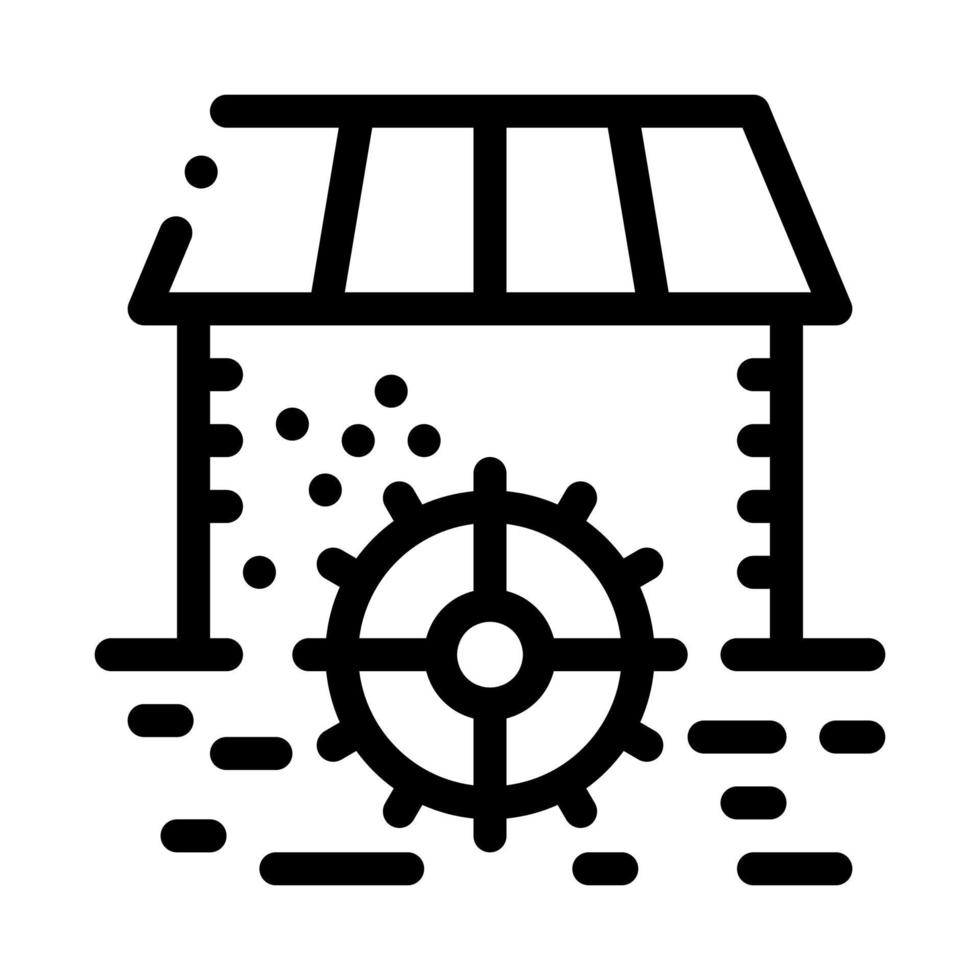 illustration de contour vectoriel icône maison au bord de la rivière