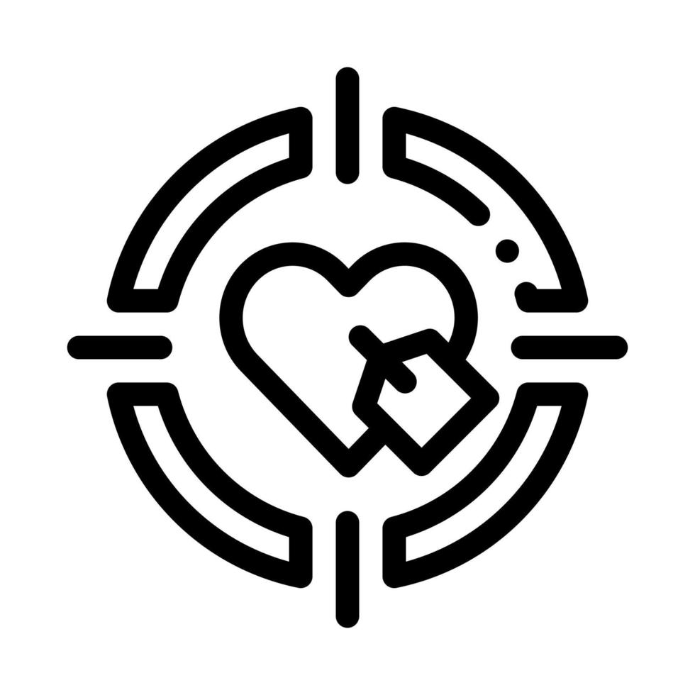 illustration de contour vectoriel icône cible cardiaque