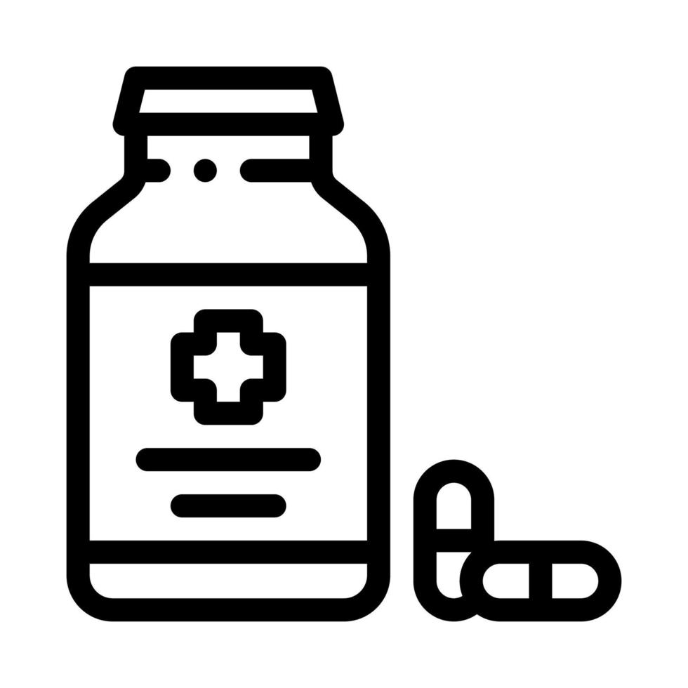 illustration de contour vectoriel icône bouteille de pilules