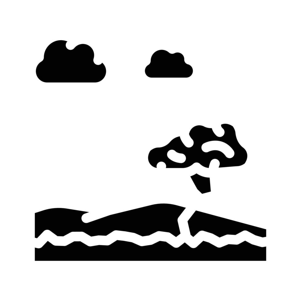 illustration vectorielle d'icône de glyphe de paysage de savane africaine vecteur