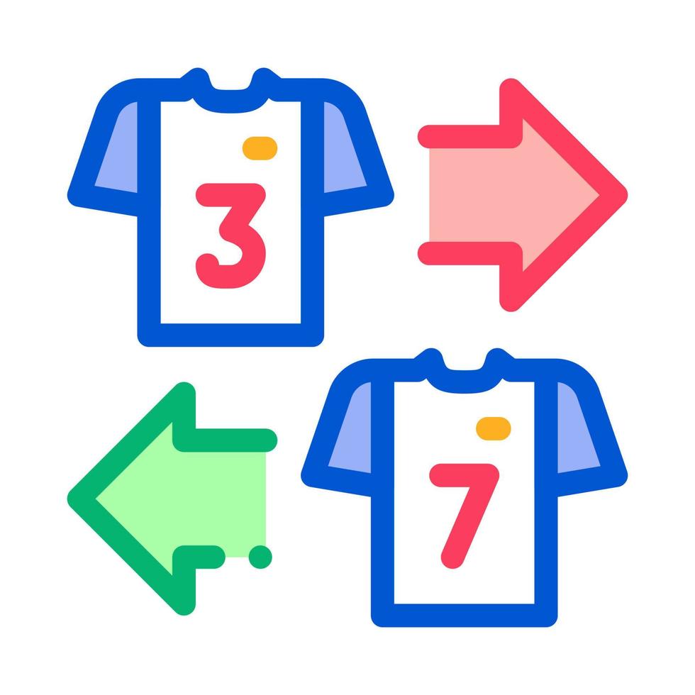 L'icône d'échange de t-shirt des équipes contour illustration vecteur