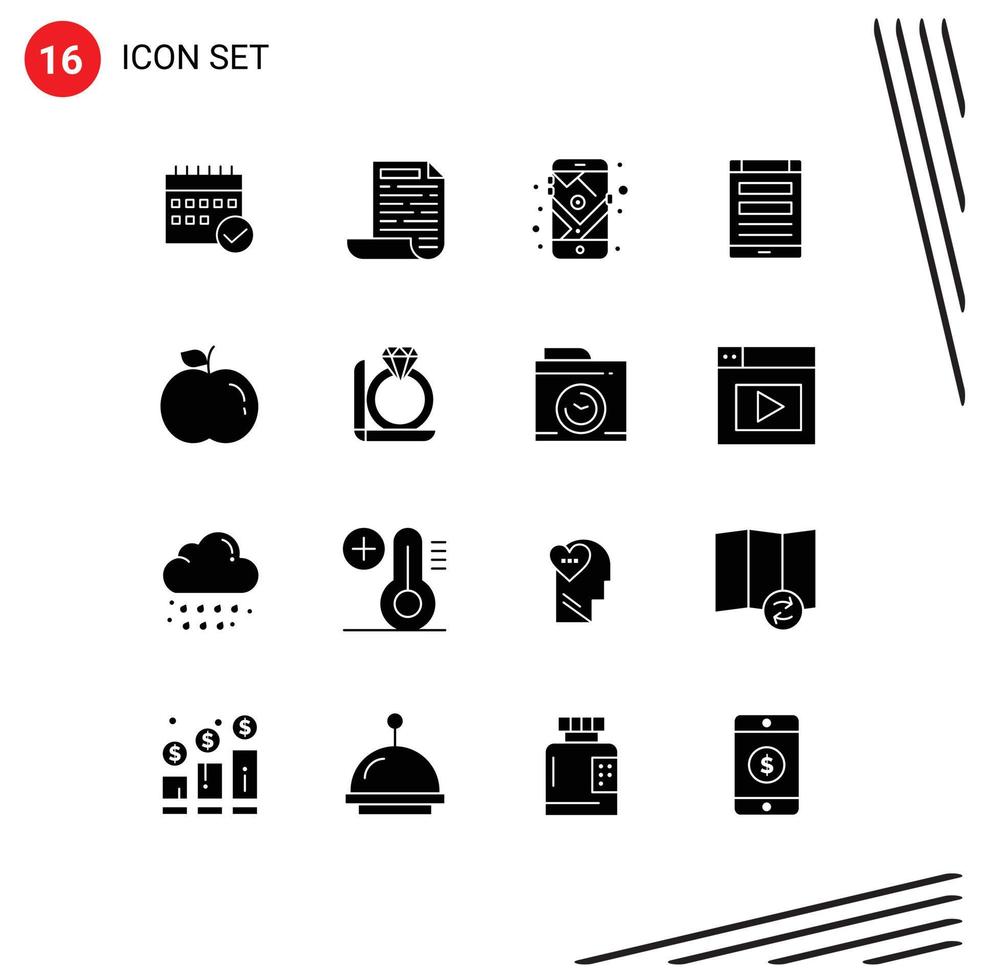 pack d'icônes vectorielles stock de 16 signes et symboles de ligne pour la connexion de conception internet smartphone navigation éléments de conception vectoriels modifiables vecteur