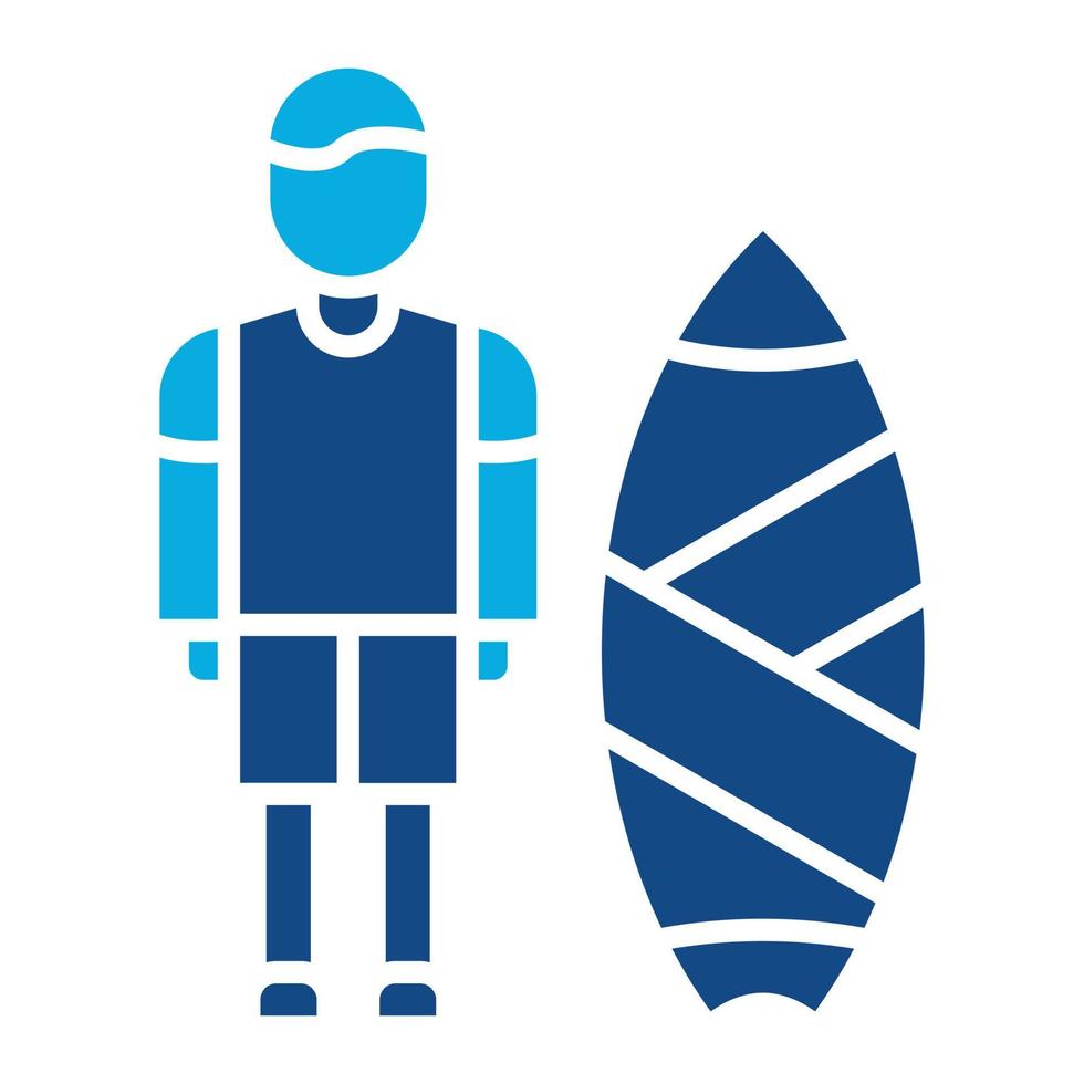 icône de deux couleurs de glyphe de skurfing vecteur