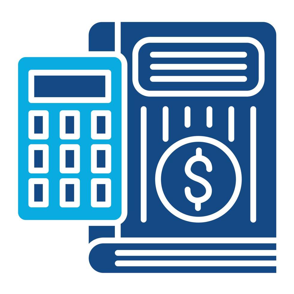 icône de deux couleurs de glyphe de comptabilité financière vecteur