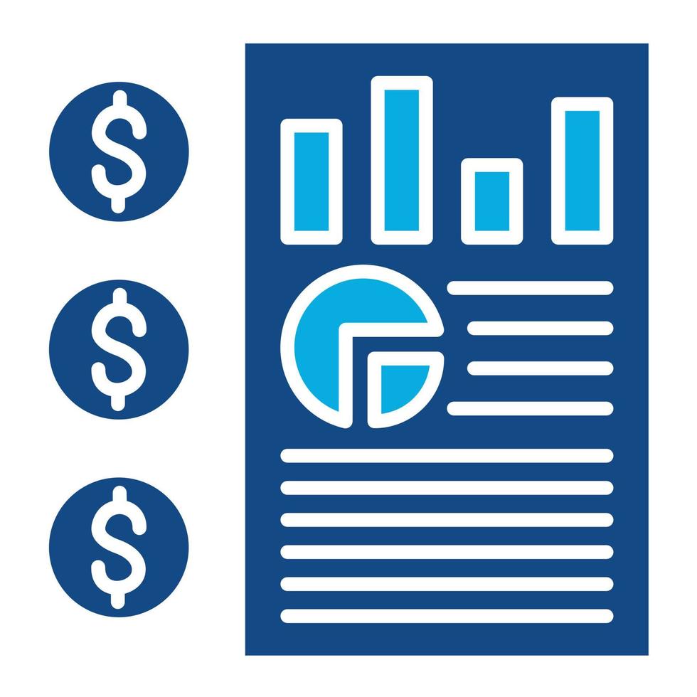 icône de deux couleurs de glyphe d'état financier vecteur