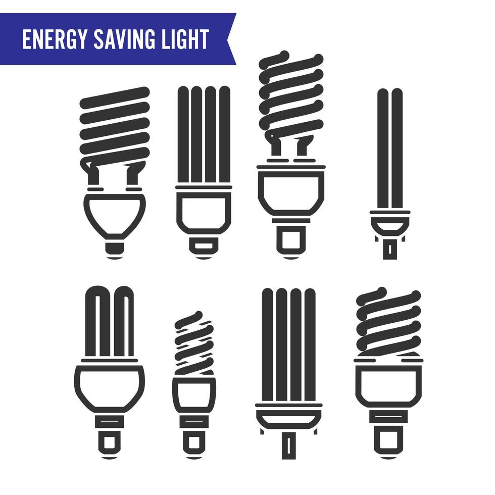 vecteur de lumière à économie d'énergie. ensemble d'icônes d'ampoules à économie d'énergie.