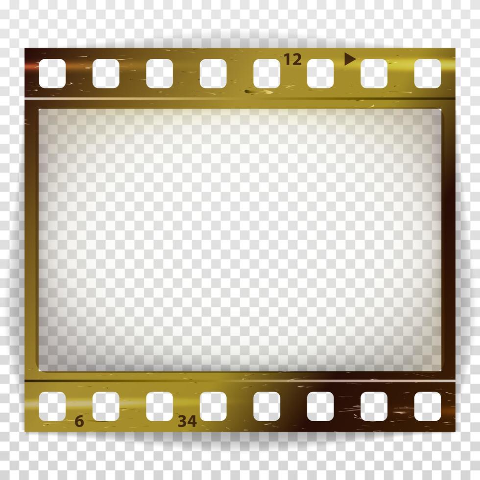 vecteur de bande de film. cinéma de bande de cadre photo vierge rayé isolé sur fond transparent.