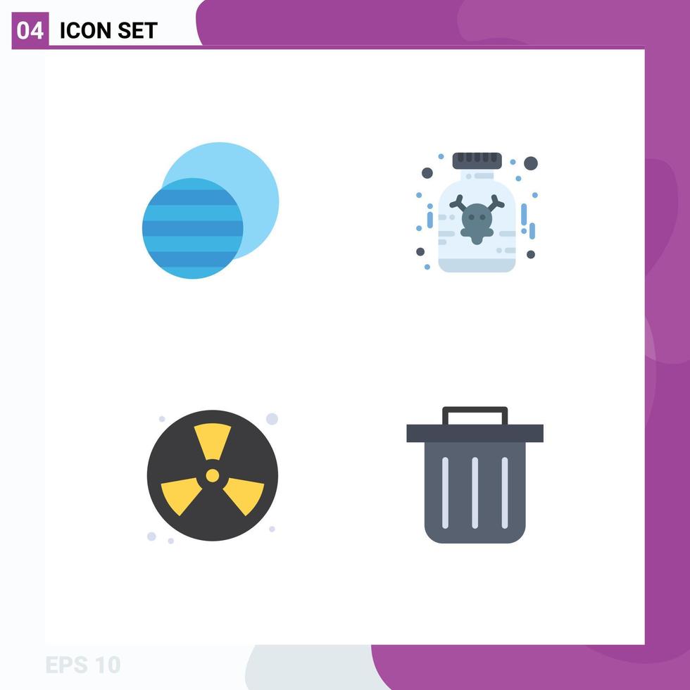 4 icônes plates vectorielles thématiques et symboles modifiables d'éléments de conception vectoriels modifiables de pompier poison du soleil combattant éclipse vecteur