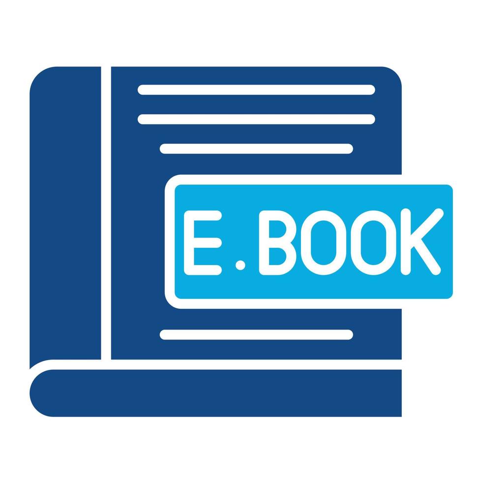 icône de deux couleurs de glyphe d'ebooks vecteur