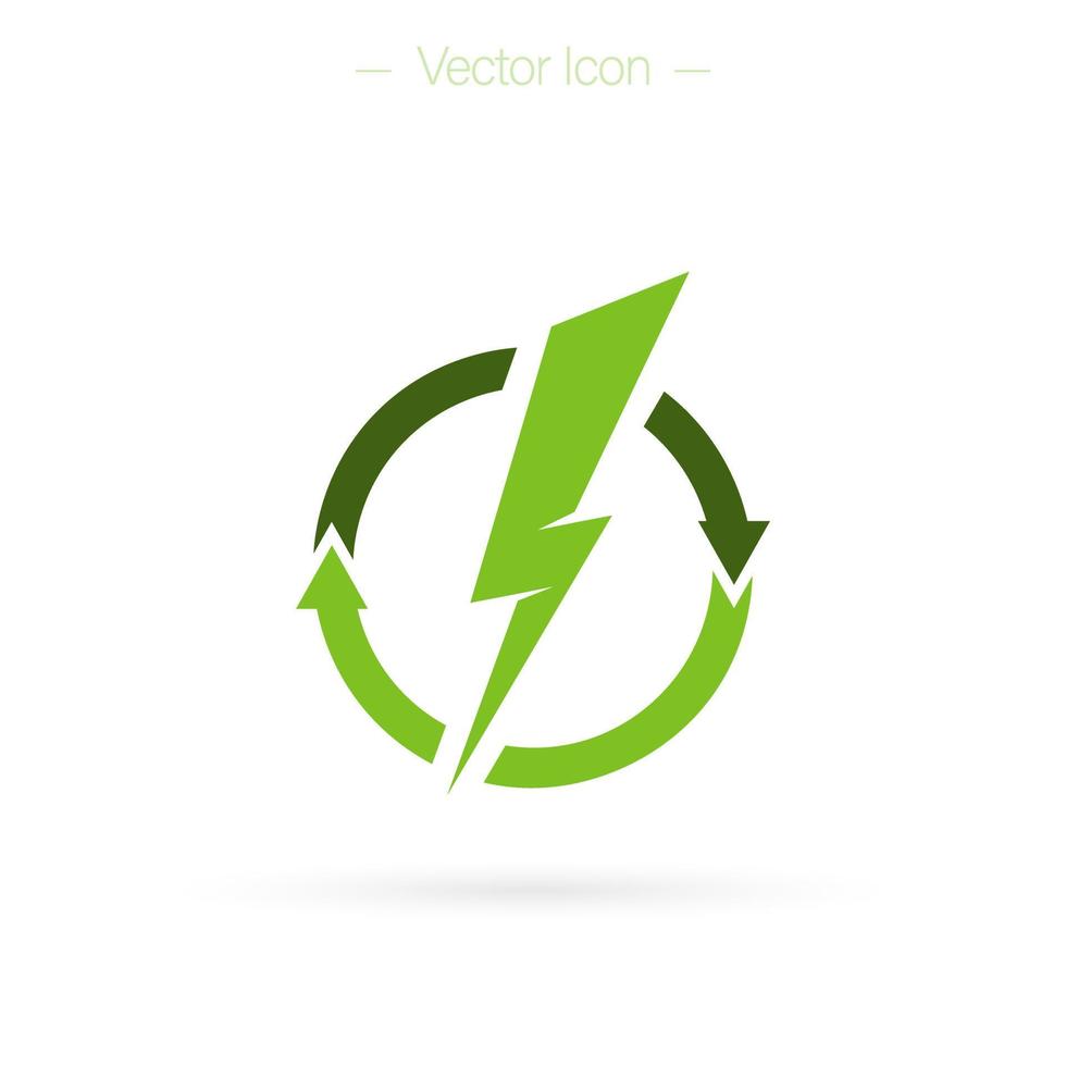 recyclage écologique, icône de la bioénergie. illustration de logo vectoriel isolé sur fond blanc